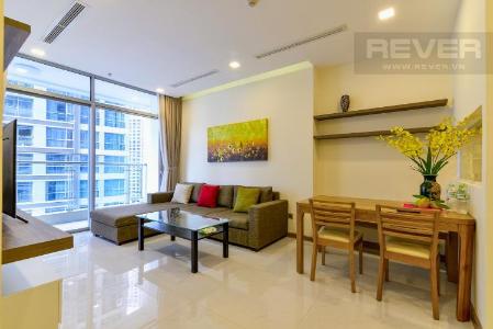 Phòng Khách Cho thuê căn hộ Vinhomes Central Park 2PN, tầng thấp, tháp Park 5, đầy đủ nội thất