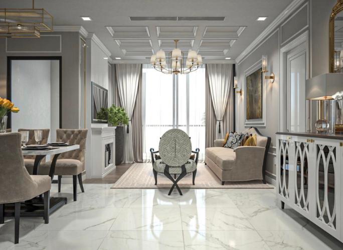 Phòng khách Vinhomes Central Park Căn hộ Vinhomes Central Park view nội khu, nội thất hiện đại.