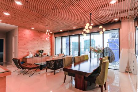 Phòng Khách Và Phòng Ăn Căn góc Estella Heights 3 phòng ngủ tầng cao hướng Bắc tòa T1