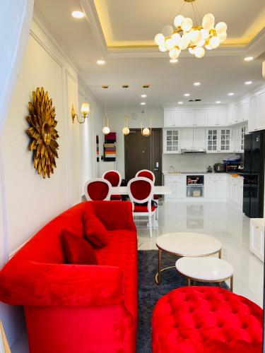 Phòng khách Jamila Khang Điền, Quận 9 Căn hộ Jamila Khang Điền tầng cao, hướng Tây Nam view biệt thự.