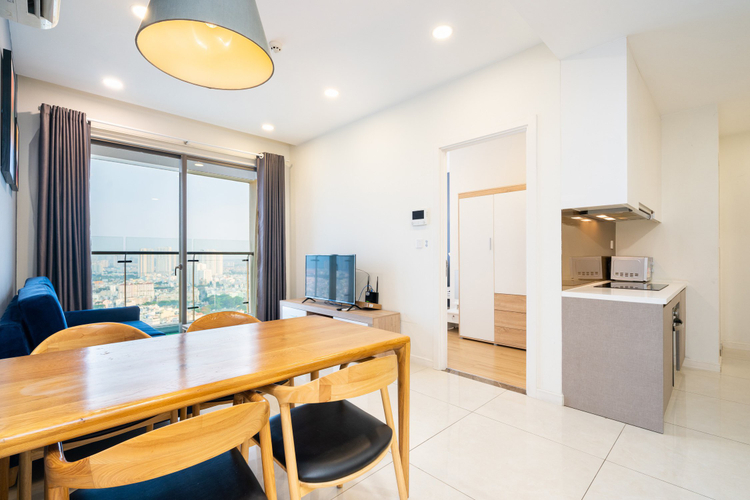  Căn hộ Masteri Millennium hướng ban công đông nam đầy đủ nội thất diện tích 74.11m²