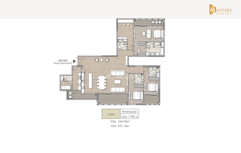 layout.jpg Chính thức mở bán PENTHOUSE Masteri Centre Point, diện tích 243m² tại khu Compound bậc nhất khu Đông