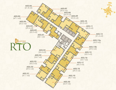  Office-tel Masteri An Phú hướng Tây Nam, diện tích 47m²