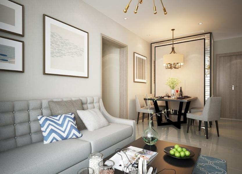 Căn hộ có 2 phòng ngủ The Metropole Thủ Thiêm tầng 19, nội thất cơ bản.