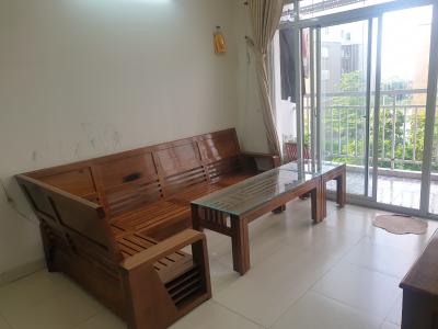 Phòng khách căn hộ Happy City, Bình Chánh Căn hộ Happy City tầng thấp view nội khu yên tĩnh, nội thất cơ bản.