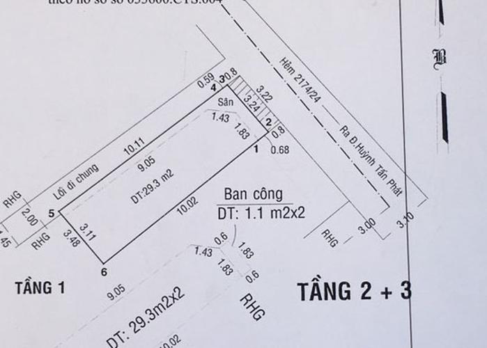 Thông tin nhà phố Nhà phố diện tích sử dụng 61.5m2 hẻm xe máy, hướng Đông Bắc.