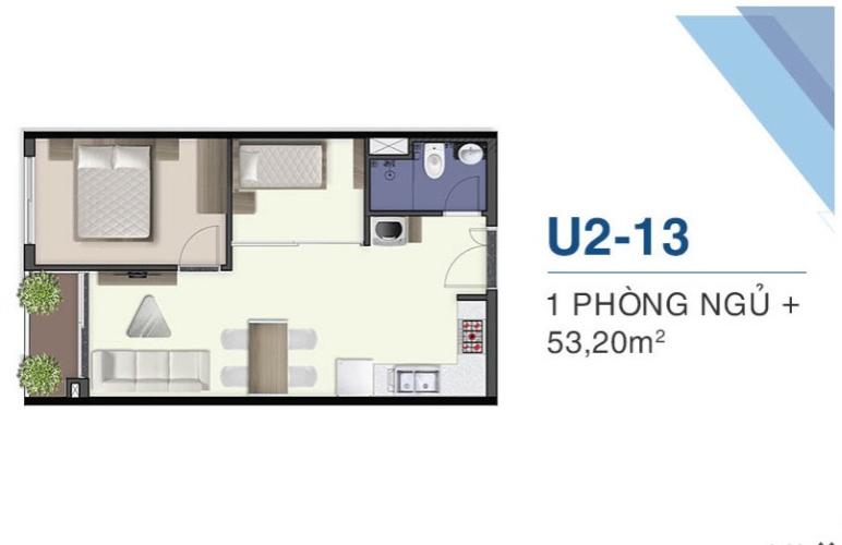 Layout Q7 Sài Gòn Riverside Căn hộ Q7 Saigon Riverside tầng cao, view đường Đào Trí.