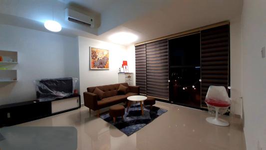 Phòng khách officetel The Sun Avenue Cho thuê officetel The Sun Avenue tầng thấp, block 7, diện tích 41.4m2 - 1 phòng ngủ, đầy đủ nội thất