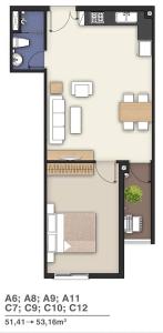 Layout Moonlight Boulevard, Bình Tân Căn hộ Moonlight Boulevard tầng trung, ban công hướng Nam.