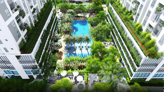 Tiện ích Saigon Intela, Bình Chánh Căn hộ Saigon Intela tầng 6 nội thất cơ bản, cửa hướng Đông Nam