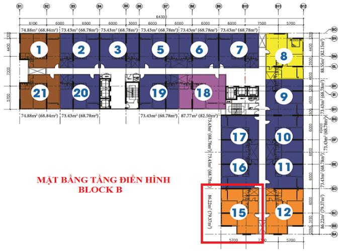 Layout chung cư Diamond Riverside, Quận 8 Căn hộ Diamond Riverside nội thất cơ bản cao cấp, view nội khu.
