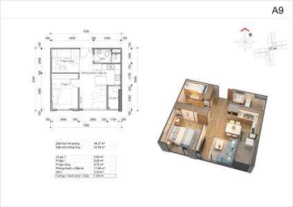 Layout Eco Green Saigon Căn hộ Eco Green Saigon nội thất cơ bản, view nội khu thoáng mát.