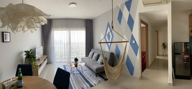 Phòng khách Căn hộ The Sun Avenue thuộc tầng cao, diện tích 90.3m2 