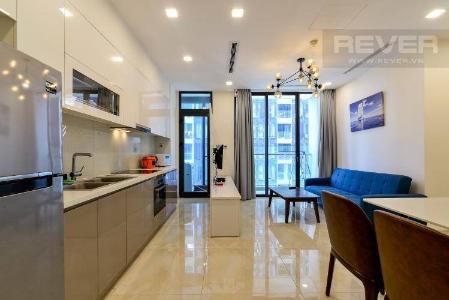 Phòng ăn và bếp căn hộ VINHOMES GOLDEN RIVER Bán căn hộ Vinhomes Golden River 1PN, tầng 6, đầy đủ nội thất, ban công Đông Bắc