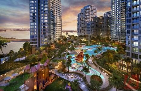 tiện ích căn hộ đảo kim cương Căn hộ Đảo Kim Cương tầng trung, đón view thành phố sầm uất.