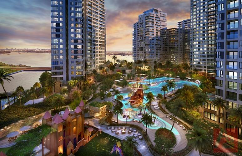 tiện ích căn hộ đảo kim cương Căn hộ Đảo Kim Cương tầng trung, đón view thành phố sầm uất.