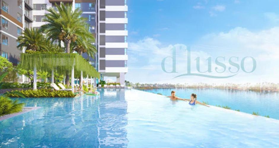 hình ảnh nhà mẫu căn hộ D'lusso quận 2 Căn hộ D'Lusso tầng trung, phòng khách đón sáng thoáng mát.