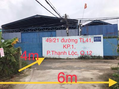 Nhà xưởng nhà kho tại Thạnh Lộc, Q.12, diện tích 27x43.5m.