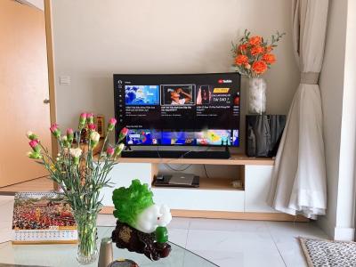 Phòng khách căn hộ An Gia Riverside, Quận 7 Căn hộ An Gia Riverside cửa hướng Tây, đầy đủ nội thất.