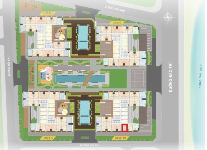 Layout tổng quan Q7 Saigon Riverside Bán căn hộ Q7 Saigon Riverside view hồ bơi nội khu, ban công hướng Nam