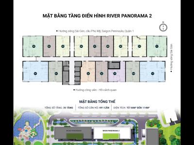 Layout River Panorama Quận 7 Căn hộ tầng trung River Panorama view thành phố.