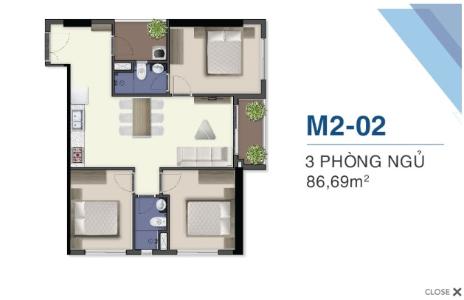 Mặt bằng căn hộ Q7 Saigon Riverside Bán căn hộ  view Nhà Bè, sông Sài Gòn - Q7 Saigon Riverside tầng cao.