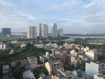 view cảnh căn hộ The Sun Căn hộ The Sun Avenue nội thất cơ bản liền tường, view thành phố.