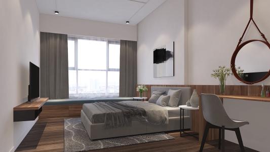 không gian phòng ngủ căn hộ The Sun Avenue Bán căn hộ The Sun Avenue tầng cao, nội thất đầy đủ, hiện đại.