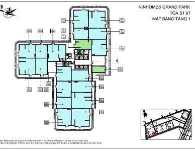 layout shophouse tháp S1.07 dự án Vin quận 9 Shophouse Vinhomes Grand Park hướng Đông Bắc, bàn giao thô.