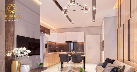 Phòng bếp căn hộ Asiana Capella , Quận 6 Căn hộ Asiana Capella tầng trung mát mẽ, nội thất cơ bản.