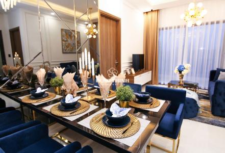 Phòng ăn căn hộ Q7 Saigon Riverside Căn hộ Q7 Saigon Riverside nội thất cơ bản, tiện ích đa dạng.