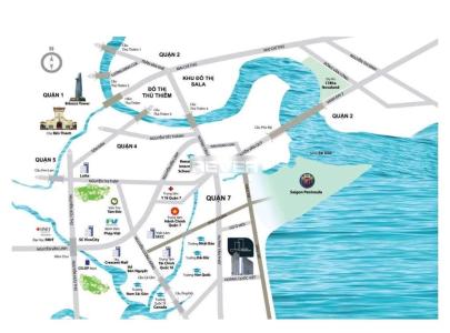 Vị trí River Panorama Quận 7 Căn hộ River Panorama hướng Bắc, view sông thoáng mát.