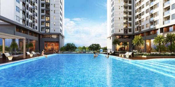 Hồ bơi Q7 Saigon Riverside Căn hộ Q7 Saigon Riverside, tầng trung, thiết kế hiện đại.