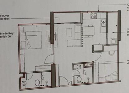 Layout căn hộ Eco Green Saigon Căn hộ Eco Green Saigon đầy đủ nội thất, view Bitexco Quận 1.