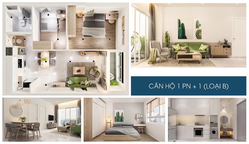 Nhà mẫu Charm City, Dĩ An Căn hộ Charm City tầng thấp, view hướng Nam.