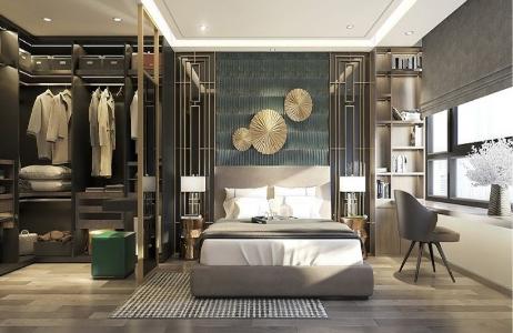 Phòng ngủ căn hộ River Panorama, Quận 7 Căn hộ River Panorama ban công hướng Đông Nam, view tầng cao.