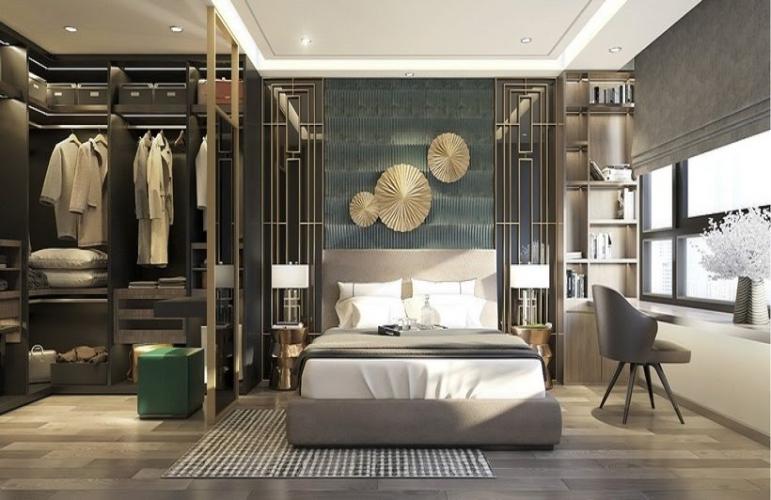 Phòng ngủ căn hộ River Panorama, Quận 7 Căn hộ River Panorama ban công hướng Đông Nam, view tầng cao.