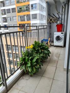 ban công Căn hộ The Sun Avenue  Căn hộ tầng trung block 07 The Sun Avenue - view Đảo Kim Cương và Landmark 81