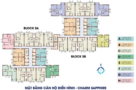 Mặt bằng chung Charm City, Dĩ An Căn hộ Charm City tầng cao, hướng Bắc đón gió.