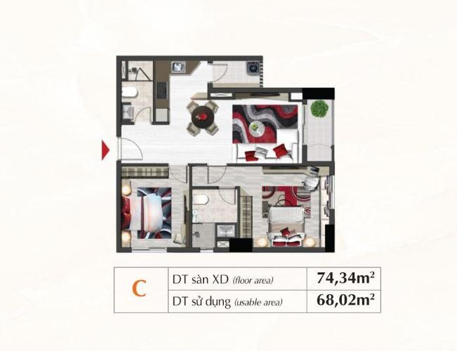 Mặt bằng căn hộ Căn hộ Saigon South Residence tầng 15 ban công hướng Bắc đón gió mát