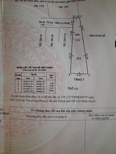 Thông tin nhà phố Nhà phố Quận 12 hướng Tây diện tích 56.6m2, khu dân cư an ninh.