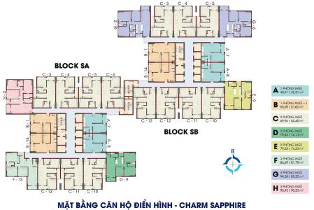 Mặt bằng chung Charm City, Dĩ An Căn hộ tầng cao Charm City hướng Bắc, nội thất cơ bản.