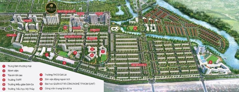 Layout tổng thể dự án Citi Grand quận 2 Căn hộ tầng 11 CitiGrand bàn giao nội thất cơ bản, hướng Tây Bắc.