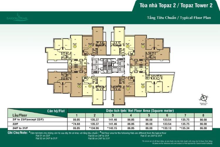 Layout Saigon Pearl Quận Bình Thạnh Căn hộ Saigon Pearl nội thất cao cấp, view thành phố.