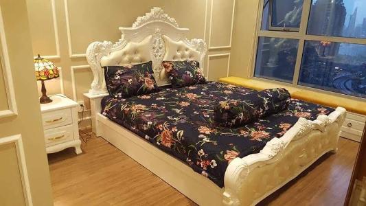 phòng ngủ căn hộ Vinhomes Central Park Căn hộ tầng 27 Vinhomes Central Park ban công hướng Tây Nam, nội thất đầy đủ