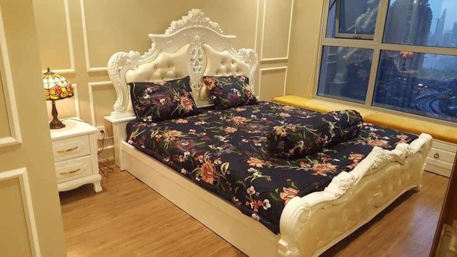 phòng ngủ căn hộ Vinhomes Central Park Căn hộ tầng 27 Vinhomes Central Park ban công hướng Tây Nam, nội thất đầy đủ