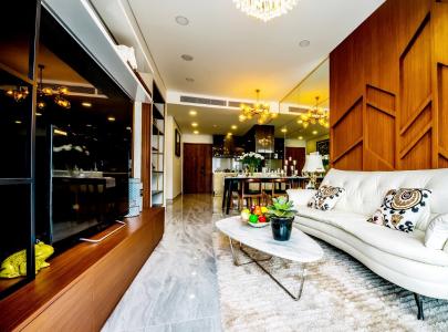 Phòng khách căn hộ Green Star Sky Garden, Quận 7 Căn hộ Green Star Sky Garden tầng 12 view thoáng mát, nội thất cơ bản.