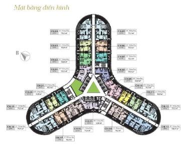 Layout Sunshine Diamond River, Quận 7 Căn hộ Sunshine Diamond River tầng cao, nội thất cơ bản.
