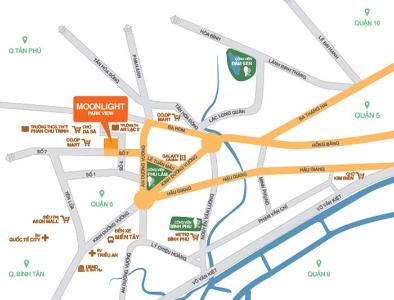 Vị Trí Moonlight Park View Office-tel Moonlight Park View tầng thấp, đón view nội khu hồ bơi.