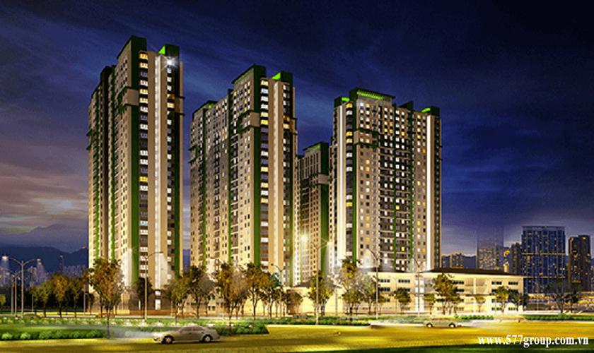 Tổng quan Diamond Riverisde Căn hộ Diamond Riverside nội thất cơ bản cao cấp, view nội khu.